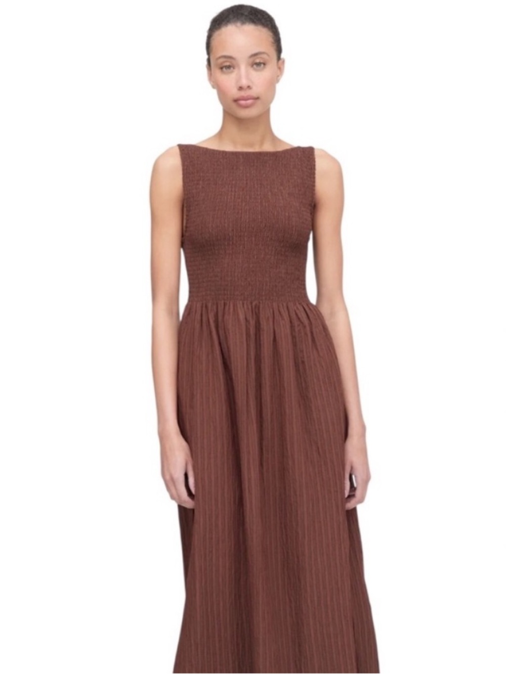 Hill House Cosima Nap dress. Chocolate Tonal Seersucker. S. EUC - Picture 3 of 6